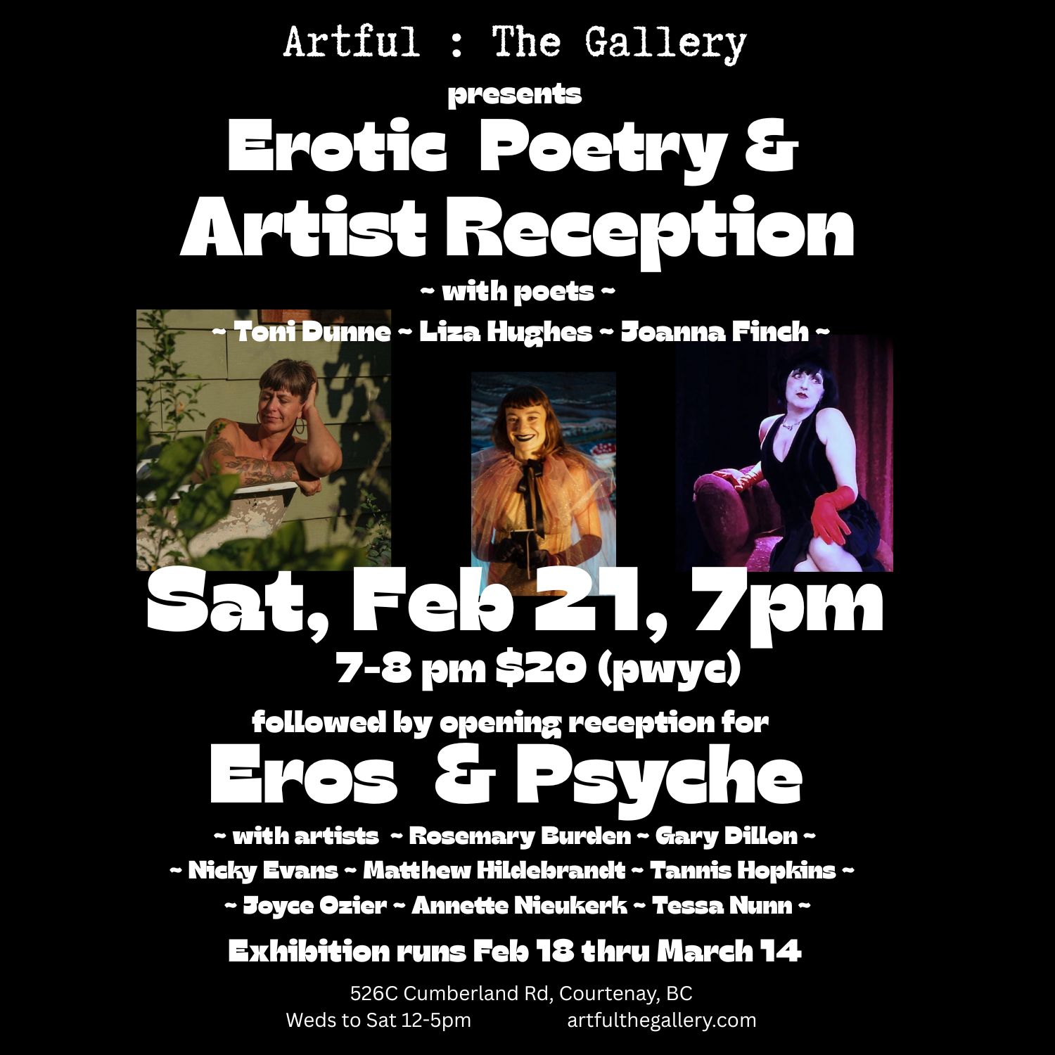 Erotic Poetry & Artist Reception for Eros & Psyche Exhibition
