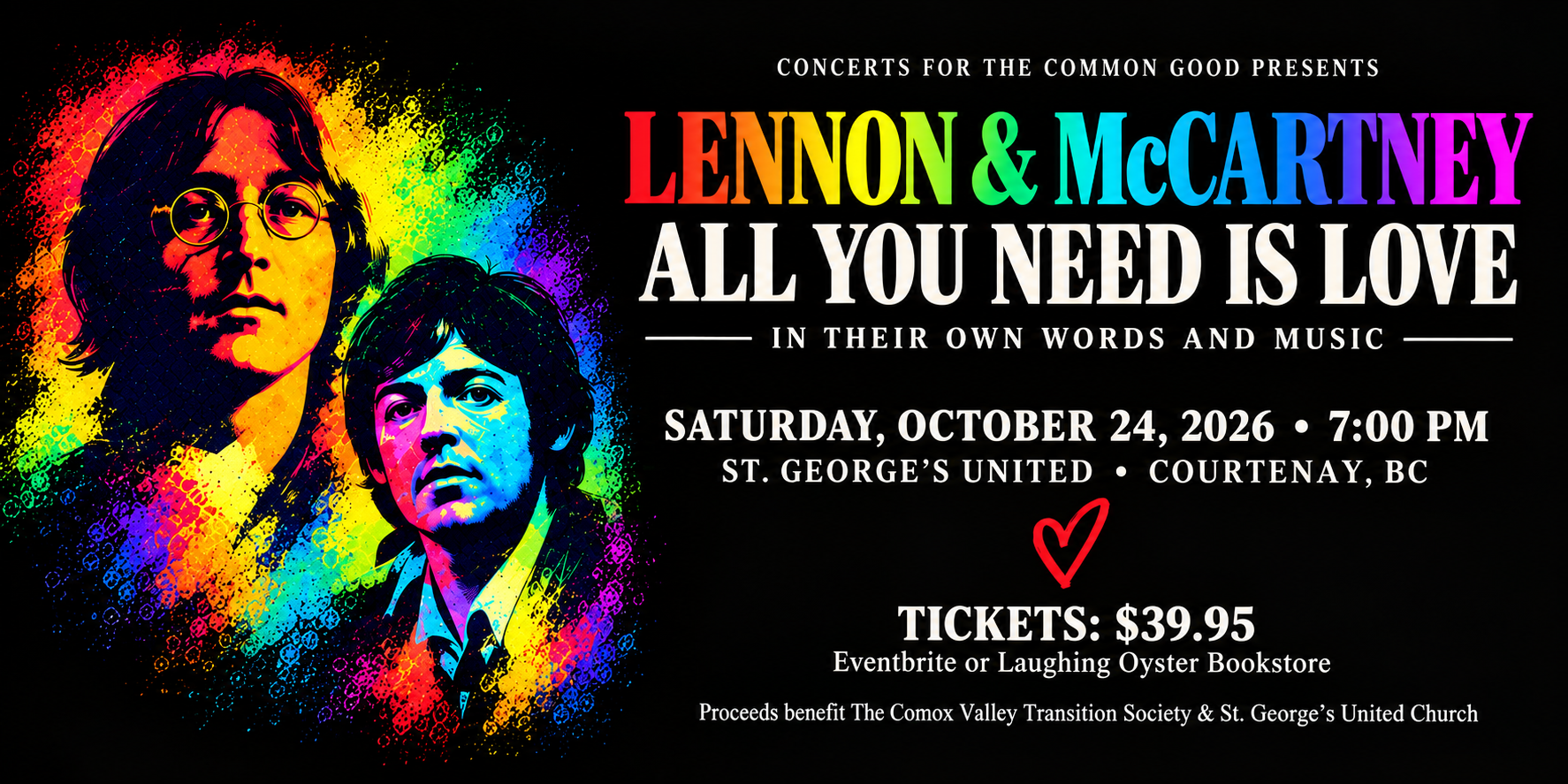 Lennon &amp; McCartney&#8211; All You Need is Love Fundraising Concert